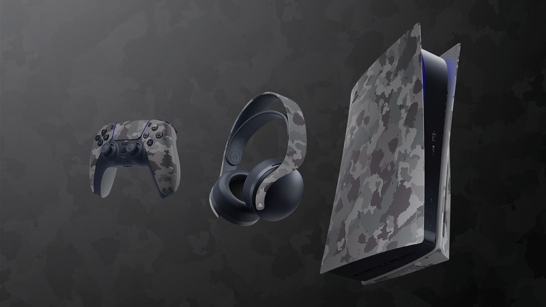 Die Grey Camouflage Collection wird ab Herbst Teil des PS5-Zubehörsortiments