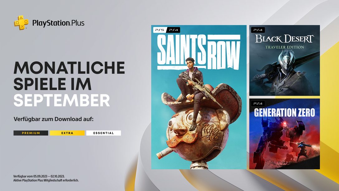 Monatliche PlayStation Plus-Spiele für September: Saints Row, Black Desert – Traveler Edition, Generation Zero