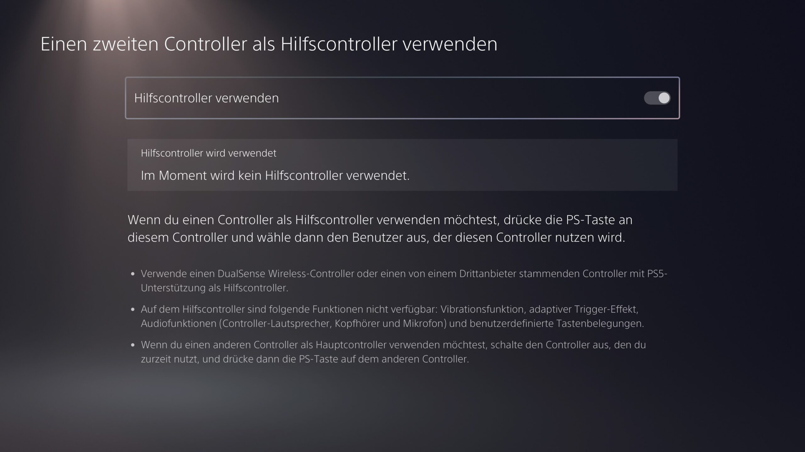 So richtet ihr einen zweiten DualSenseController für denselben Benutzer ein Der
