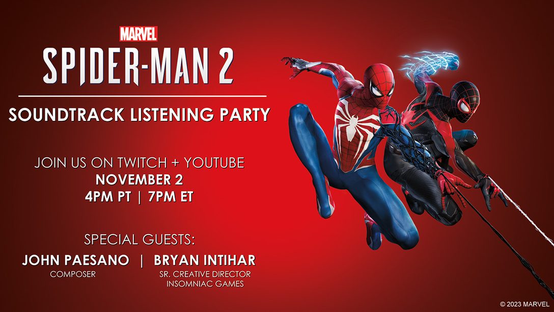 Listening Party: Hört euch den Soundtrack von Marvel‘s Spider-Man 2 gemeinsam mit uns im Stream an