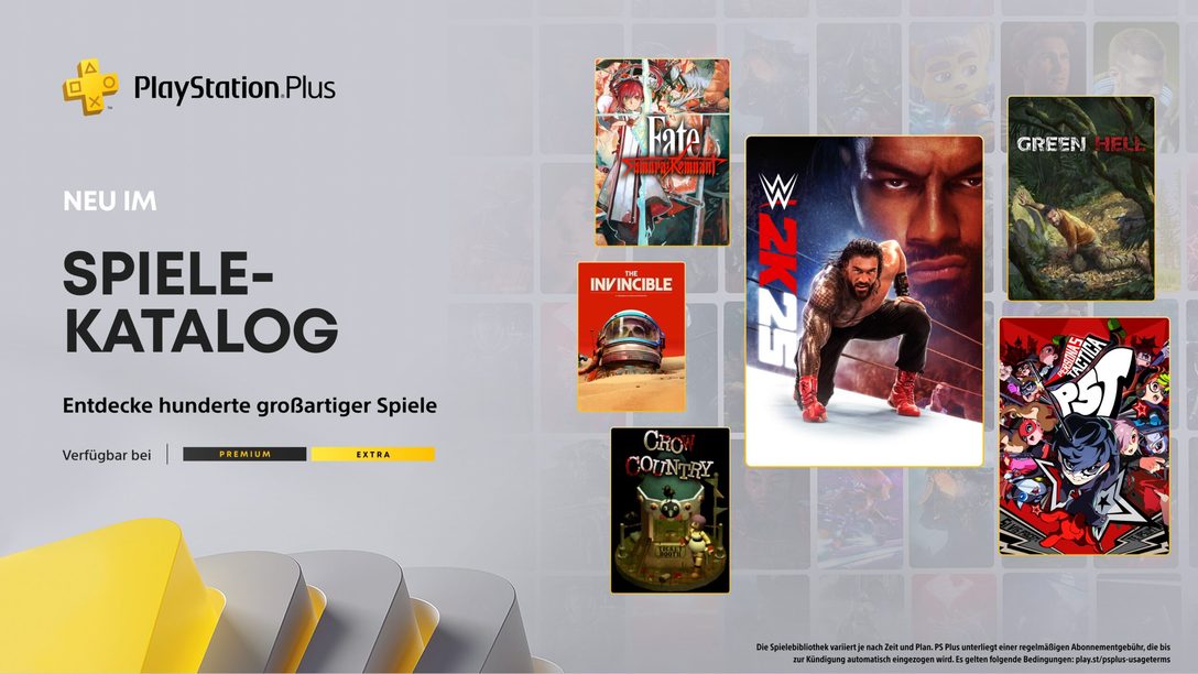 PlayStation Plus-Spielekatalog für September: WWE 2K25, Persona 5 Tactica, Green Hell, Fate/Samurai Remnant und mehr