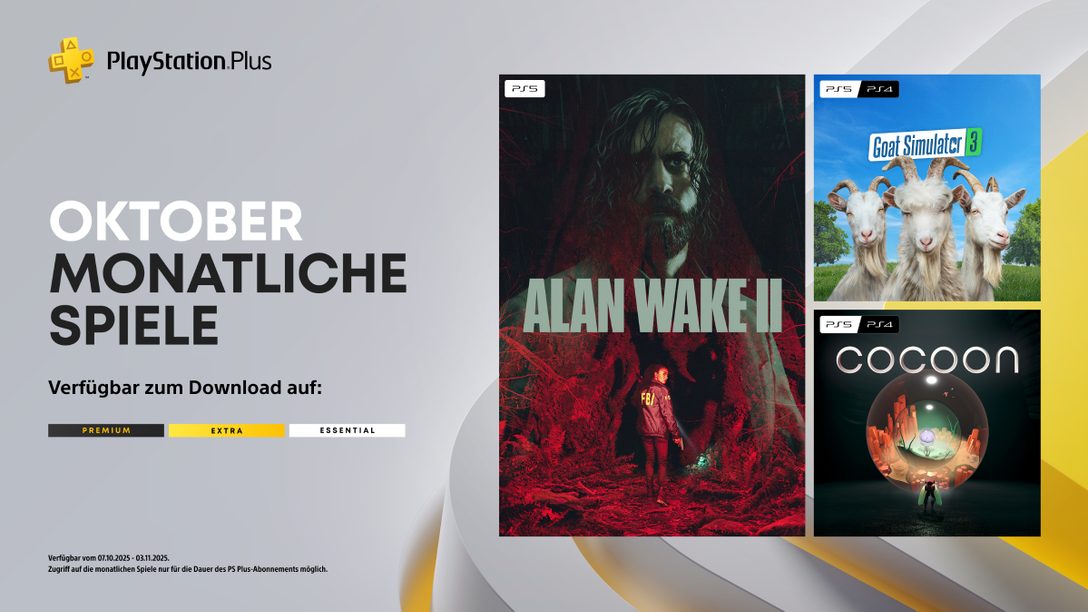Monatliche PlayStation Plus-Spiele für Oktober 2025